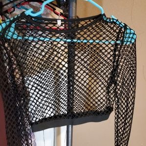 Tops - Fishnet crop top Tops - Fishnet crop top